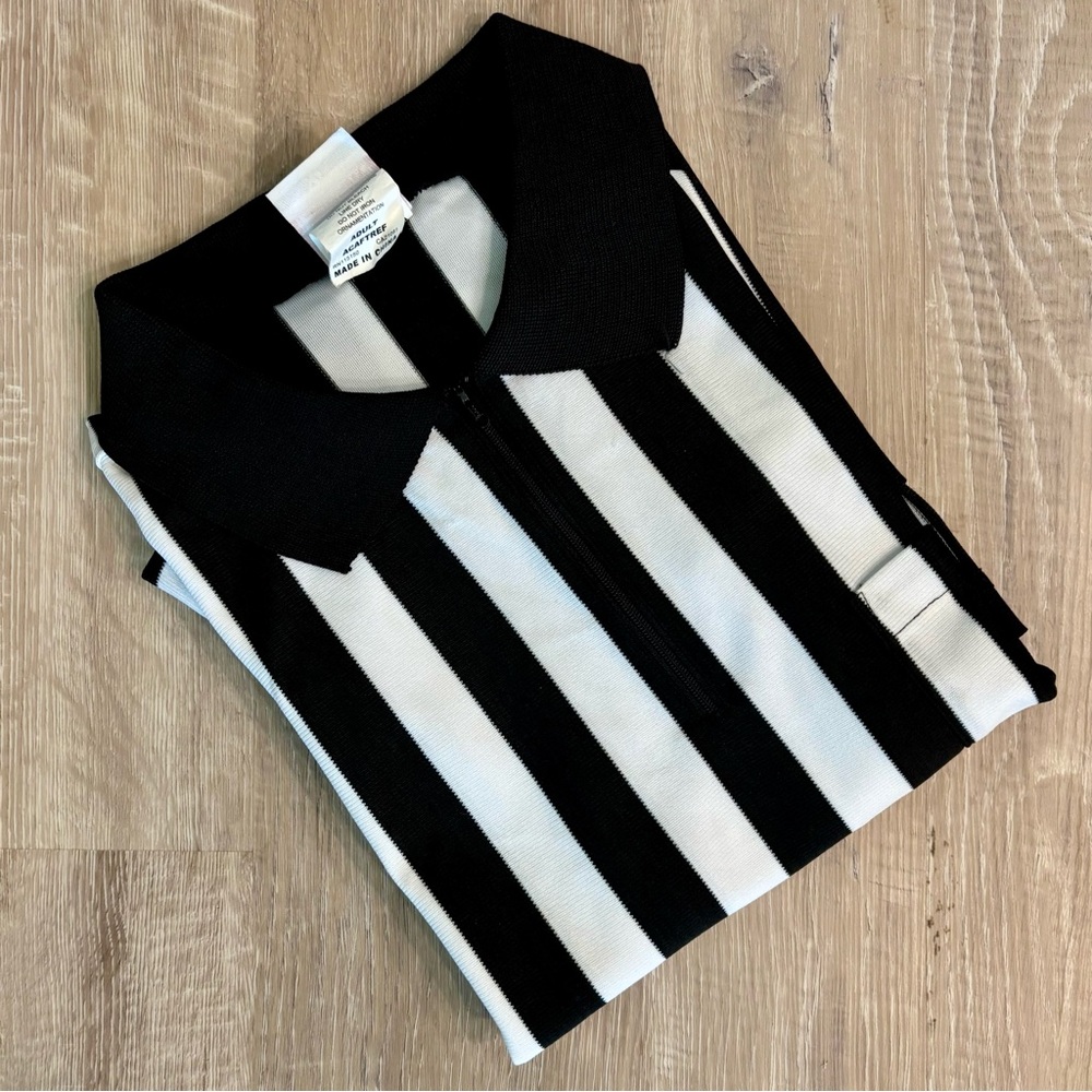 Rawlings Men's Football Referee Jersey Size XL Short Sleeves 1/4 Zip Halloween
